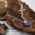 Naszyjnik Swarovski heliotrope EKG srebro 925, naszyjnik serce EKG swarovski, kardiogram,  prezent studentka medycyny,  naszyjnik ze srebra próby 925, ekg swarovski, naszyjnik ze swarovskim medyk EKG