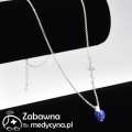Naszyjnik Swarovski heliotrope EKG srebro 925, naszyjnik serce EKG swarovski, kardiogram,  prezent studentka medycyny,  naszyjnik ze srebra próby 925, ekg swarovski, naszyjnik ze swarovskim medyk EKG