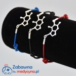 CZEKOLADA bransoletka molekularna na sznurku ze srebrem 925