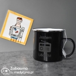 Kubek emaliowany JESTEM RADIOLOGIEM czarny