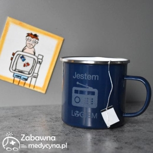 Kubek emaliowany JESTEM RADIOLOGIEM granatowy