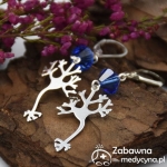 Kolczyki NEURON  i SWAROVSKI bicone (sapphire) srebro 925