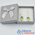 Kolczyki KOTEK Swarovski łezka Scarabaeus Green srebro 925 studentka weterynarii prezent dla studentki Weterynarii prezent dla kociary prezent dla miłośniczki kotów super kot kot vet wet wetka studia weterynaryjne hit kot behawiorystka hodowca kotów