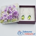 Kolczyki KOTEK Swarovski łezka Scarabaeus Green srebro 925 studentka weterynarii prezent dla studentki Weterynarii prezent dla kociary prezent dla miłośniczki kotów super kot kot vet wet wetka studia weterynaryjne hit kot behawiorystka hodowca kotów