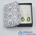 Kolczyki KOTEK Swarovski łezka Scarabaeus Green srebro 925 studentka weterynarii prezent dla studentki Weterynarii prezent dla kociary prezent dla miłośniczki kotów super kot kot vet wet wetka studia weterynaryjne hit kot behawiorystka hodowca kotów
