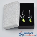 Kolczyki KOTEK Swarovski łezka Scarabaeus Green srebro 925 studentka weterynarii prezent dla studentki Weterynarii prezent dla kociary prezent dla miłośniczki kotów super kot kot vet wet wetka studia weterynaryjne hit kot behawiorystka hodowca kotów