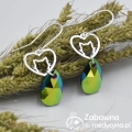 Kolczyki KOTEK Swarovski łezka Scarabaeus Green srebro 925 studentka weterynarii prezent dla studentki Weterynarii prezent dla kociary prezent dla miłośniczki kotów super kot kot vet wet wetka studia weterynaryjne hit kot behawiorystka hodowca kotów