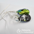 Kolczyki KOTEK Swarovski łezka Scarabaeus Green srebro 925 studentka weterynarii prezent dla studentki Weterynarii prezent dla kociary prezent dla miłośniczki kotów super kot kot vet wet wetka studia weterynaryjne hit kot behawiorystka hodowca kotów