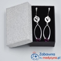 Kolczyki WETERYNARIA Swarovski Fuchsia srebro 925 studentka weterynarii Pani Weterynarz vet wet wetka gabinet weterynaryjny Mama Weterynarz Walentynki Weterynarz hit prezent Dzień Mamy Dzień Kobiet Boże Narodzenie pod choinkę prezent
