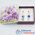 Kolczyki SERCE ŁAPKA Swarovski Capri Blue srebro 925 super weterynarz weterynaria psy łapa anatomia psiaki biżuteria dla psiarza Pani Weterynarz studentka weterynarii kolczyki łapa kolczyki z łapką kolczyki dla miłośniczki zwierząt behawiorystka
