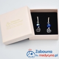 Kolczyki SERCE ŁAPKA Swarovski Capri Blue srebro 925 super weterynarz weterynaria psy łapa anatomia psiaki biżuteria dla psiarza Pani Weterynarz studentka weterynarii kolczyki łapa kolczyki z łapką kolczyki dla miłośniczki zwierząt behawiorystka