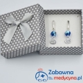 Kolczyki SERCE ŁAPKA Swarovski Capri Blue srebro 925 super weterynarz weterynaria psy łapa anatomia psiaki biżuteria dla psiarza Pani Weterynarz studentka weterynarii kolczyki łapa kolczyki z łapką kolczyki dla miłośniczki zwierząt behawiorystka