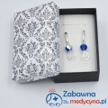 Kolczyki SERCE ŁAPKA Swarovski Capri Blue srebro 925 super weterynarz weterynaria psy łapa anatomia psiaki biżuteria dla psiarza Pani Weterynarz studentka weterynarii kolczyki łapa kolczyki z łapką kolczyki dla miłośniczki zwierząt behawiorystka
