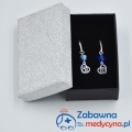 Kolczyki SERCE ŁAPKA Swarovski Capri Blue srebro 925 super weterynarz weterynaria psy łapa anatomia psiaki biżuteria dla psiarza Pani Weterynarz studentka weterynarii kolczyki łapa kolczyki z łapką kolczyki dla miłośniczki zwierząt behawiorystka