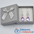 Kolczyki ESKULAP Swarovski Light Siam Shimmer srebro 925 kolczyki medyczne z eskulapem eskulap znak medyczny prezent dla studentki medycyny prezent dla Pielęgniarki pielęgniarka lekarka ratowniczka Mama Medyk Walentynki Dzień Mamy