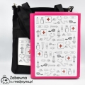 Torba płócienna z kieszeniami NIEZBĘDNIK medyczny, torba medyczna, torba bawełniana, torba niezbędnik, torba studentka medycyny, torba student medycyny, torba bawełniana płócienna, tania torba medyczna, torba hit medyk