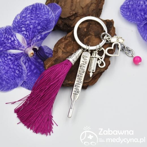 brelok dla pielęgniarki medyczny studentki pielęgniarstwa studia medyczne, medycynka, medycyna, strzykawka, karetka, pielęgniarka, hit brelok, różowy, pielęgniarki, studentka pielęgniarstwa, prezent dla pielęgniarki