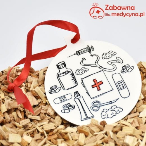 Bombka NIEZBĘDNIK medyczny, bombka, bombki, bombki nie szklane, medyczne święta, choinka, na choinkę, na oddział szpitalny, przychodnia, do przychodni, Boże Narodzenie, medyczne Boże Narodzenie, bombka medyczna