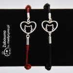 KOTEK bransoletka weterynaryjna sznurkowa ze srebrem 925