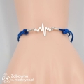 biżuteria dla Lekarki biżuteria medyczna biżuteria sznurek srebro EKG biżuteria EKG linia życia linia EKG linia serca elektrokardiogram bransoletka dla Pani Doktor prezent Mama bransoletka Pielęgniarka zabawna medycyna