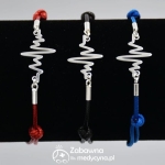 EKG linia życia bransoletka medyczna sznurkowa ze srebrem 925