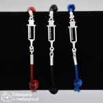 STRZYKAWKA bransoletka pielęgniarki na sznurku ze srebrem 925