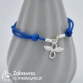 Bransoletka sznurkowa ANIOŁ NIESKOŃCZONOŚĆ srebro 925 biżuteria medyczna aniol nowość 2022 medyczne nowości 2022 biżuteria na urodziny dla Lekarza prezent Pielęgniarka Opiekunka Uniwersalna Bransoletka kobieca Ratowniczka