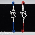 ANIOŁEK bransoletka medyczna na sznurku srebro 925