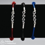 DNA bransoletka medyczna z kodem genetycznym na sznurku ze srebrem 925