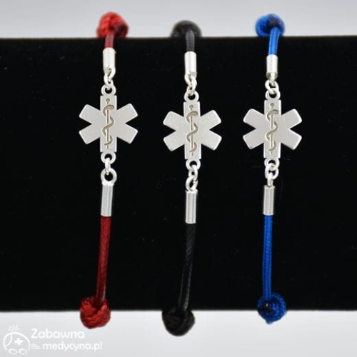 bransoletka eskulap eskulapem sznurek eskulap bransoletki  z eskulapem bransoletka lekarka lekarz bransoletka ratowniczka ratownictwo medyczne krzyż medyczny studentka ratownictwa ratownik sklep zabawna medycyna znak medyczny symbol