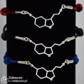 Bransoletka sznurkowa SEROTONINA srebro 925 biżuteria medyczna psychiatra psycholog psycholożka prezent serotonina srebro 925 bransoletka z serotoniną oddział psychiatrii podziękowanie biżuteria molekularna hit super tania
