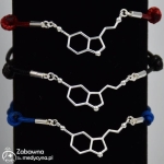 SEROTONINA bransoletka molekularna na sznurku ze srebrem 925
