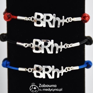 Grupa krwi B RH plus brasnoletka sznurkowa ze srebrem 925