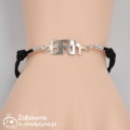 Bransoletka sznurkowa z grupą krwi BRH- (srebro 925)-matura- biologia-genetyka-szpital-karetka-ratownik-ratownictwo- opiekunka- grupa krwi- grupa B rh minus-B RH minus-B RH - - serce anatomiczne-bransoletka medyczna-pielęgniarka
