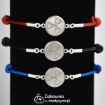 RADIOLOGIA bransoletka radiologiczna sznurkowa ze srebrem 925