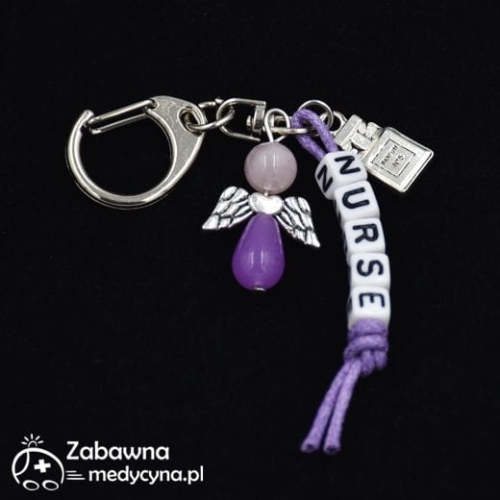 Brelok eleganckiej pielęgniarki anioł pielęgniarka prezent aniołek studentka pielęgniarstwa do plecaka do torebki pielęgniarstwo gadżet strzykawka gadżety pielęgniarskie pielegniarski brelok dla pielęgniarki anioł pielęgniarki anioł pielęgniarski anioł