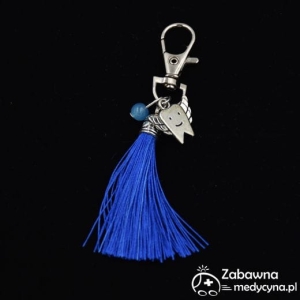 Brelok stomatologa ząbek z chwostem niebieskim autorski