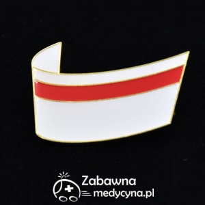 Czepek przypinka dla położnej położniczy złote wykończenie