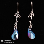 NEURON kolczyki z Swarovskim Light Siam Shimmer srebro 925