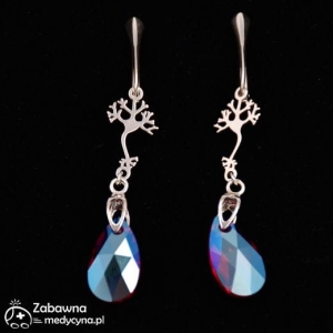 NEURON kolczyki z Swarovskim Light Siam Shimmer srebro 925