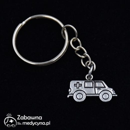 Brelok karetka - brelok z metalową karetką do kluczy-brelok student ratownictwa hit tanio-brelok ambulans-brelok karetka student medycyny-metalowa karetka hit upominek pielegniarski pl studentów medycyny