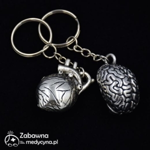 Zestaw breloków anatomicznych: mózg + serce