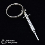 Brelok medyczny metalowy strzykawka