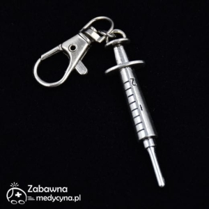Brelok medyczny metalowy strzykawka karabinek