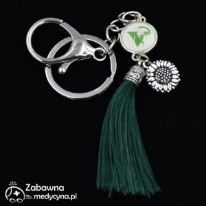 Brelok WETERYNARIA z chwostem i kwiatkiem
