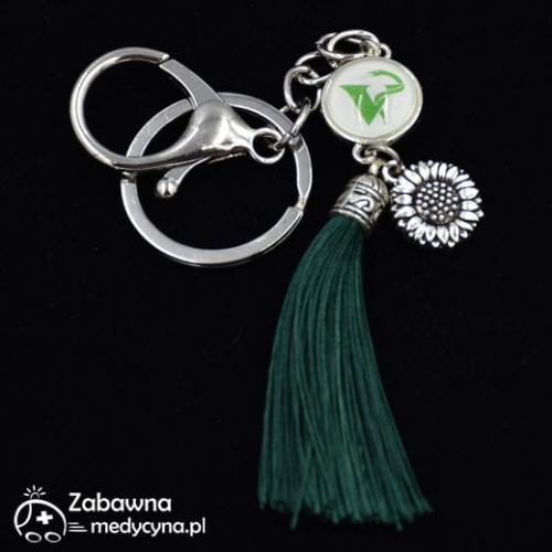 Brelok WETERYNARIA z chwostem i kwiatkiem Mama Weterynarz Mama Lekarz Weterynarii Doktor Weterynarz prezent dla weterynarzy prezent dla Lekarki Weterynarii prezent technik weterynarii pies kot łapa breloki brelok weterynaria prezenty