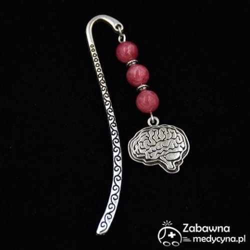 Zakładka medyczna do książki MÓZG rodonit, zakładka dla neurologa, zakładka student medycyny, zakładka dla psycholog, medyczne zakładki do książki psychiatra, zakładka z mózgiem kamień naturalny hit prezent Walentynki