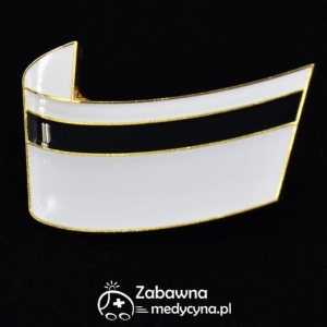 Czepek przypinka pielęgniarski złote wykończenie