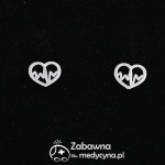 Ostatnia para: SERCE EKG kolczyki medyczne sztyft ze srebra 925 hit super tanio