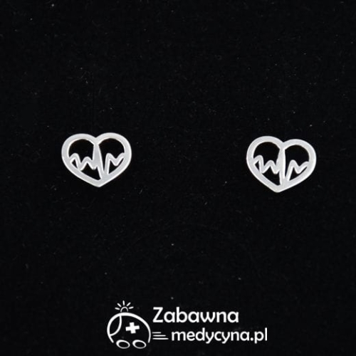 SERCE EKG kolczyki sztyft ze srebra 925 kolczyki linia EKG medycyna gadżety prezent studentka medycyny lekarka hit kolczyki ratowniczka studentka pielęgniarstwa kolczyki medyczne biżuteria medyczna prezent dla studentki urodziny